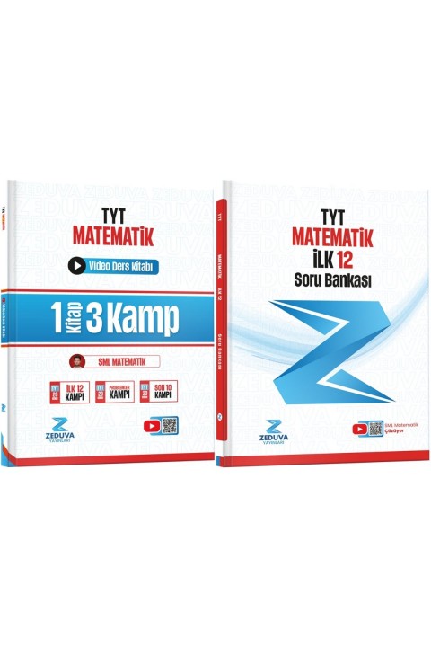 Zeduva Yayınları SML Matematik TYT Matematik 1 Kitap 3 Kamp Video Ders Kitabı ve İlk 12 Soru Bankası Seti