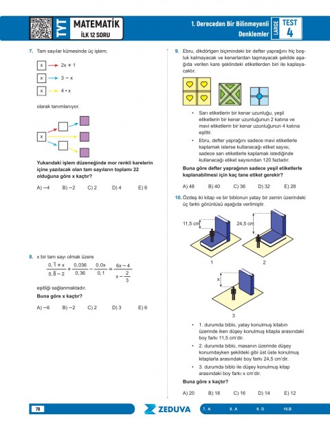 Zeduva Yayınları SML Matematik TYT Matematik İlk 12 Soru Bankası