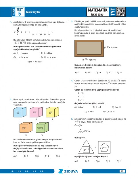 Zeduva Yayınları SML Matematik TYT Matematik İlk 12 Soru Bankası