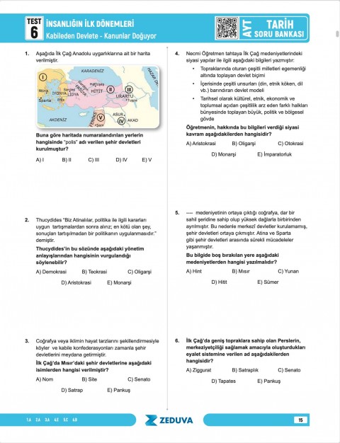 Zeduva Yayınları Soner Ardıç AYT Tarih 1 Kitap 3 Kamp Soru Bankası
