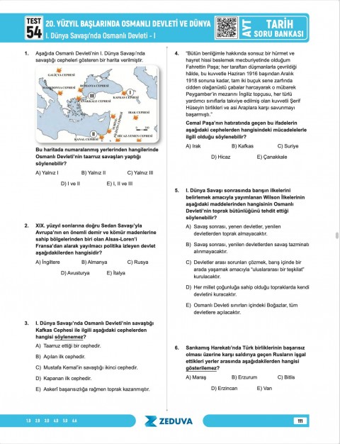 Zeduva Yayınları Soner Ardıç AYT Tarih 1 Kitap 3 Kamp Soru Bankası