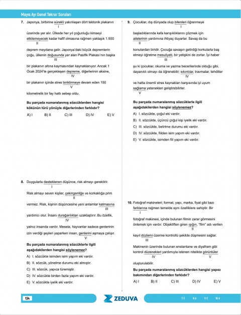Zeduva Yayınları Türkçe Saati TYT Dil Bilgisi 1 Kitap 3 Kamp Soru Bankası
