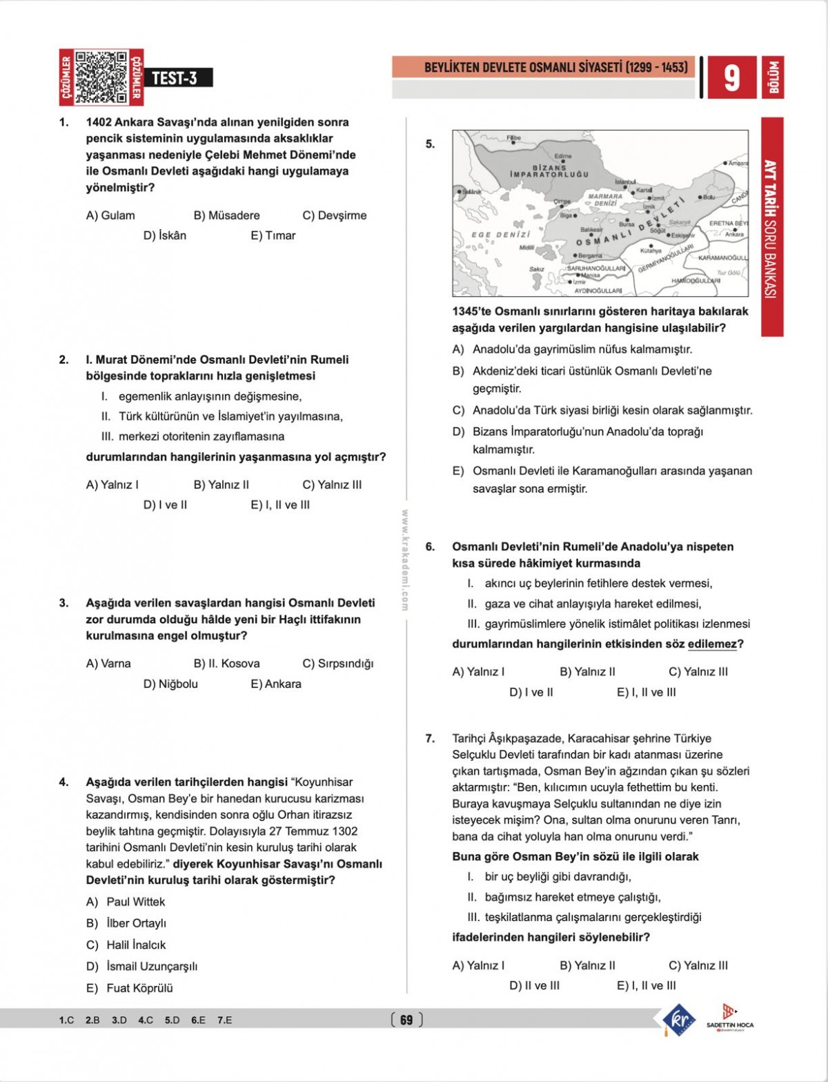 Sadettin Hoca AYT Tarih Soru Bankası - Sadettin Akyayla Sadettin Hoca AYT Tarih Soru Bankası - Sadettin Akyayla