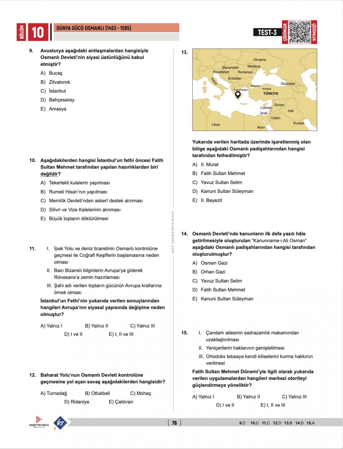 Sadettin Hoca AYT Tarih Soru Bankası - Sadettin Akyayla Sadettin Hoca AYT Tarih Soru Bankası - Sadettin Akyayla