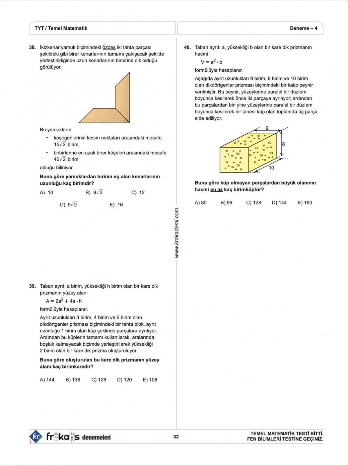 TYT 5 Frekans Denemeleri KR Akademi Yayınları