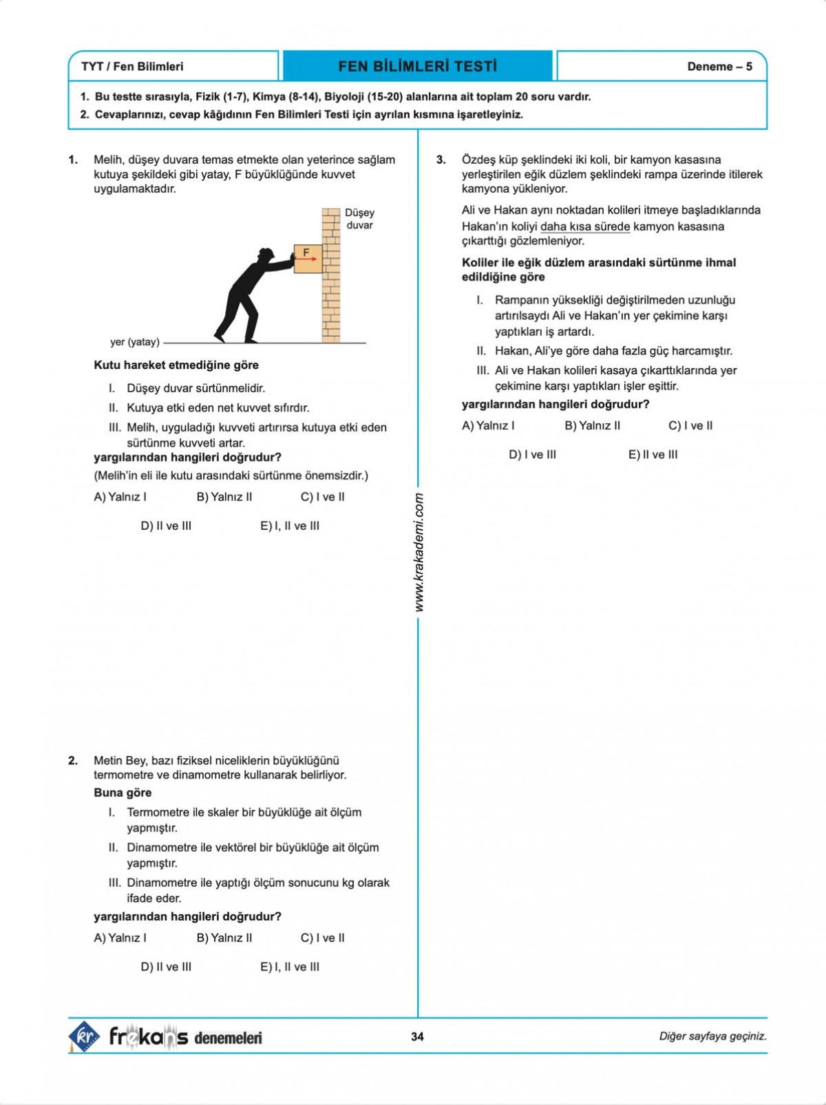 TYT 5 Frekans Denemeleri KR Akademi Yayınları