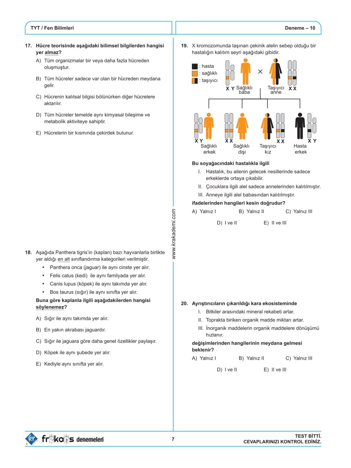 TYT Fizik Kimya Biyoloji FKB 15'li Frekans Denemeleri KR Akademi Yayınları TYT Fizik Kimya Biyoloji FKB 15'li Frekans Denemeleri KR Akademi Yayınları
