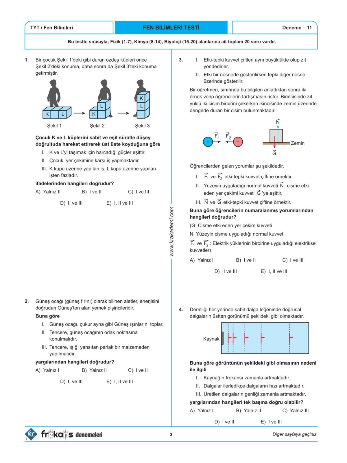 TYT Fizik Kimya Biyoloji FKB 15'li Frekans Denemeleri KR Akademi Yayınları TYT Fizik Kimya Biyoloji FKB 15'li Frekans Denemeleri KR Akademi Yayınları