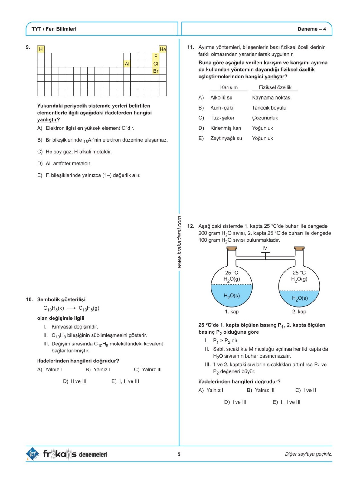 TYT Fizik Kimya Biyoloji FKB 15'li Frekans Denemeleri KR Akademi Yayınları TYT Fizik Kimya Biyoloji FKB 15'li Frekans Denemeleri KR Akademi Yayınları