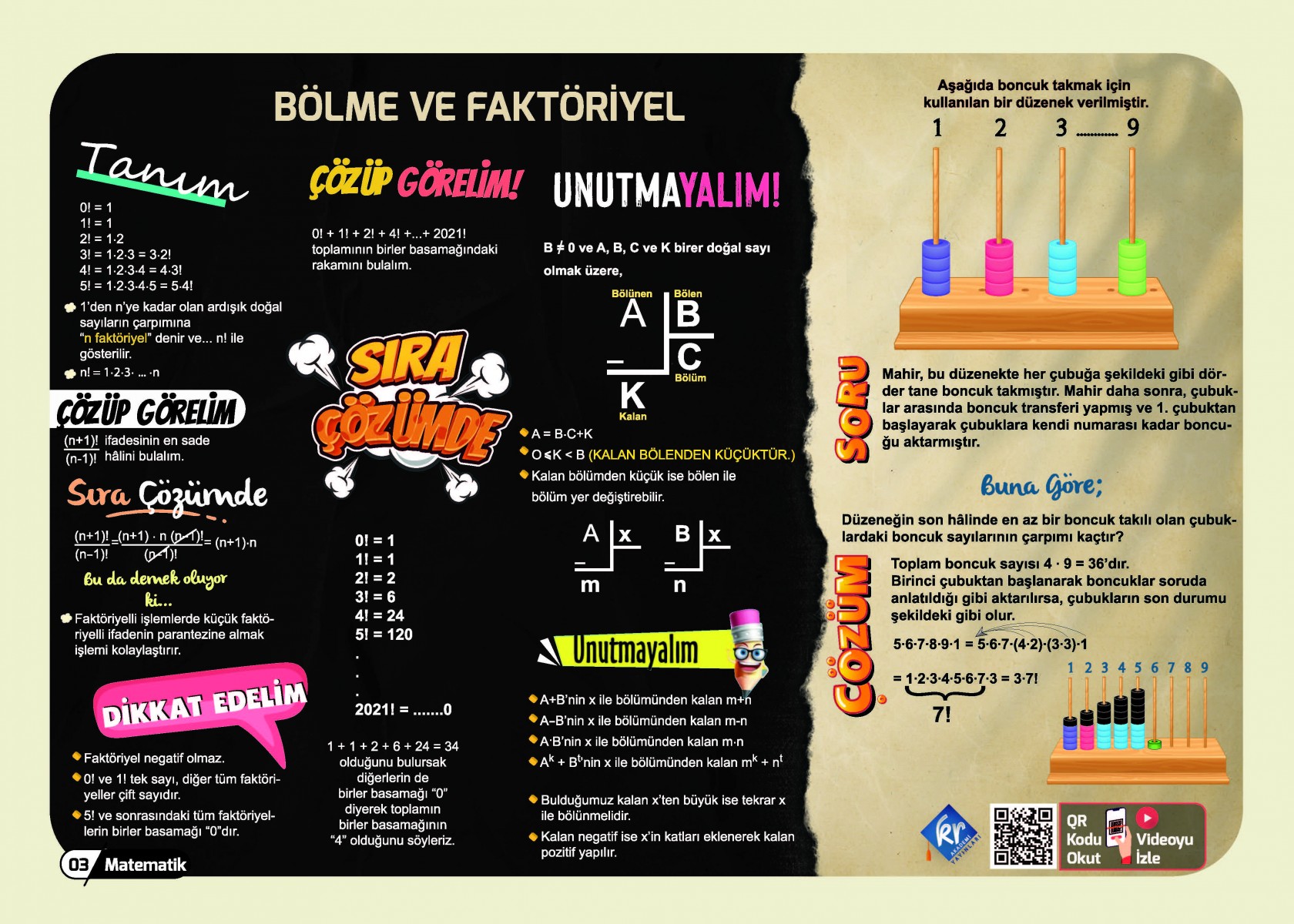 TYT Matematik Poster Notlar KR Akademi Yayınları