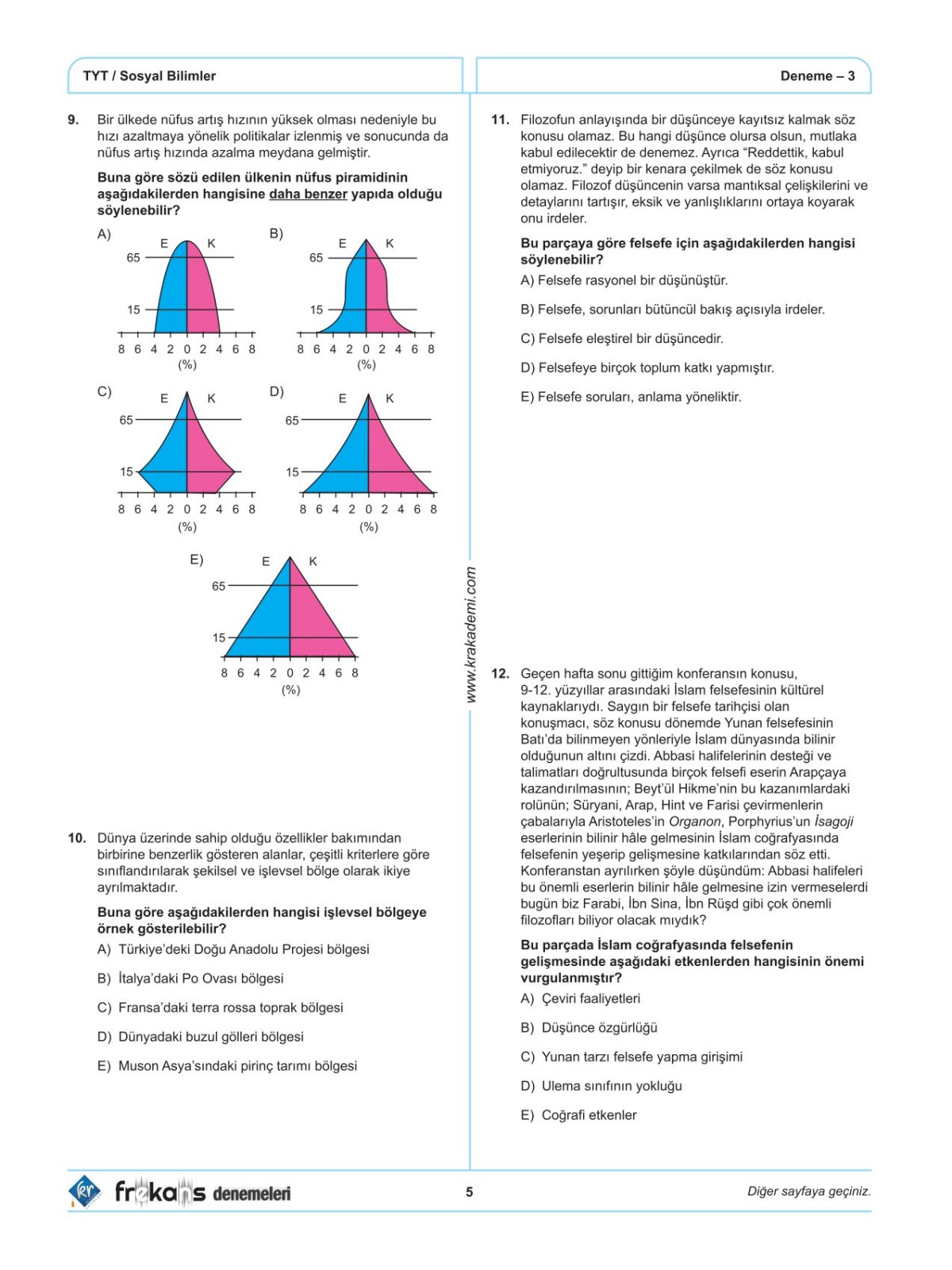 TYT Sosyal Bilimler 15'li Frekans Denemeleri KR Akademi Yayınları TYT Sosyal Bilimler 15'li Frekans Denemeleri KR Akademi Yayınları