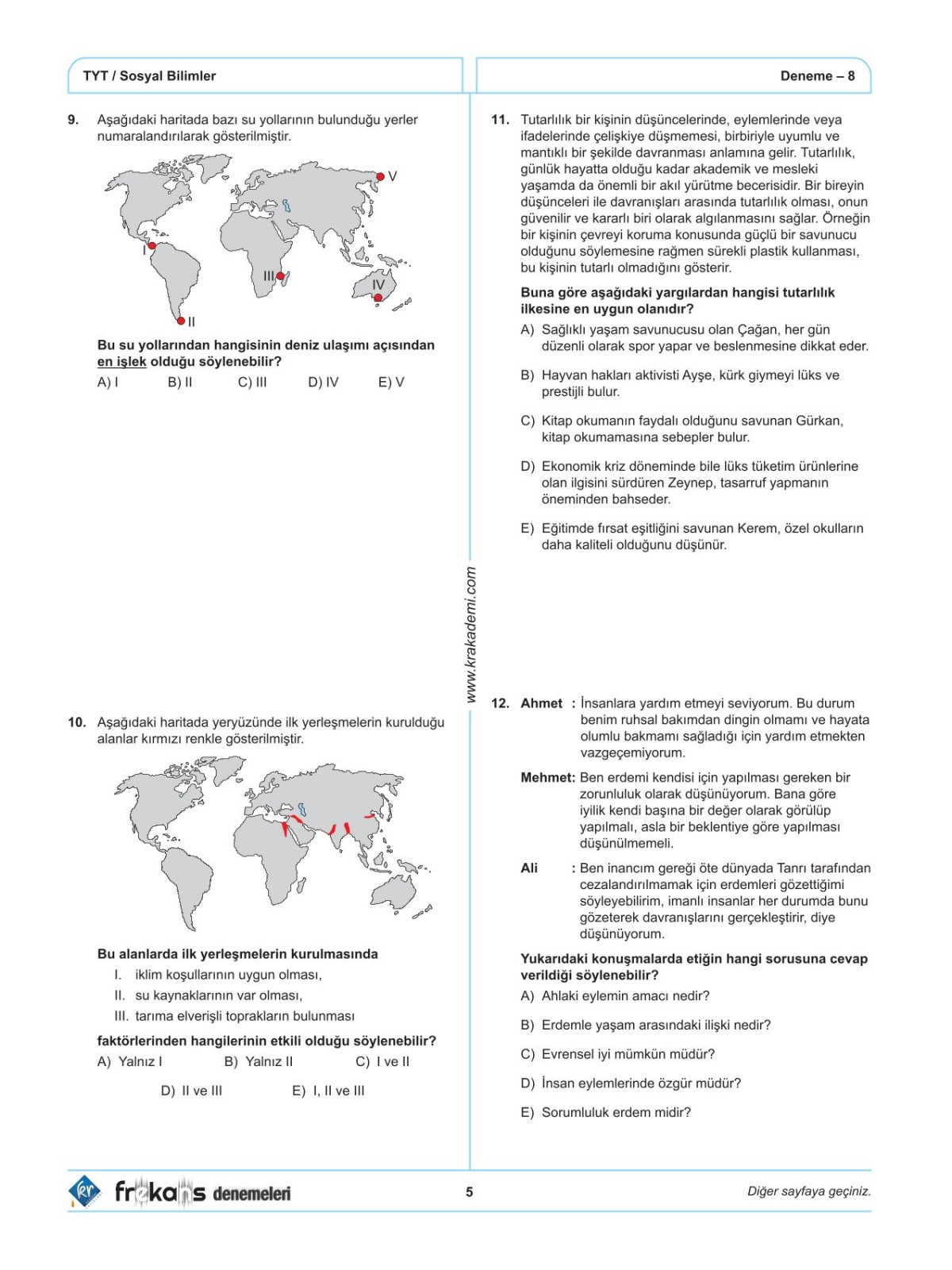 TYT Sosyal Bilimler 15'li Frekans Denemeleri KR Akademi Yayınları TYT Sosyal Bilimler 15'li Frekans Denemeleri KR Akademi Yayınları
