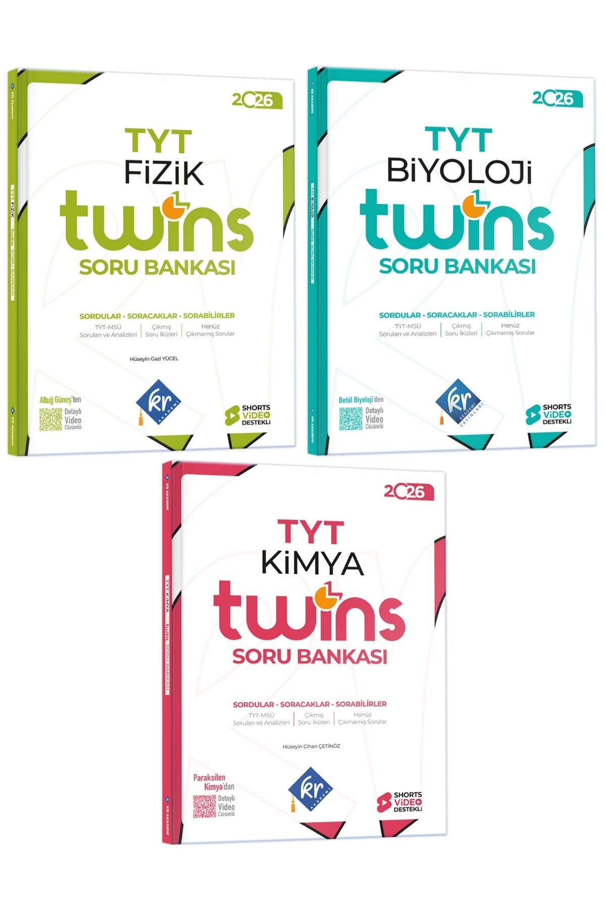 TYT Twins Fizik Kimya Biyoloji FKB Soru Bankası Seti KR Akademi Yayınları