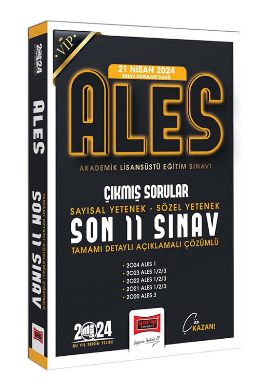 Yargı Yayınları 2024 ALES Son 11 Sınav Çıkmış Sorular (21 Nisan 2024 Sınavı Dahil)