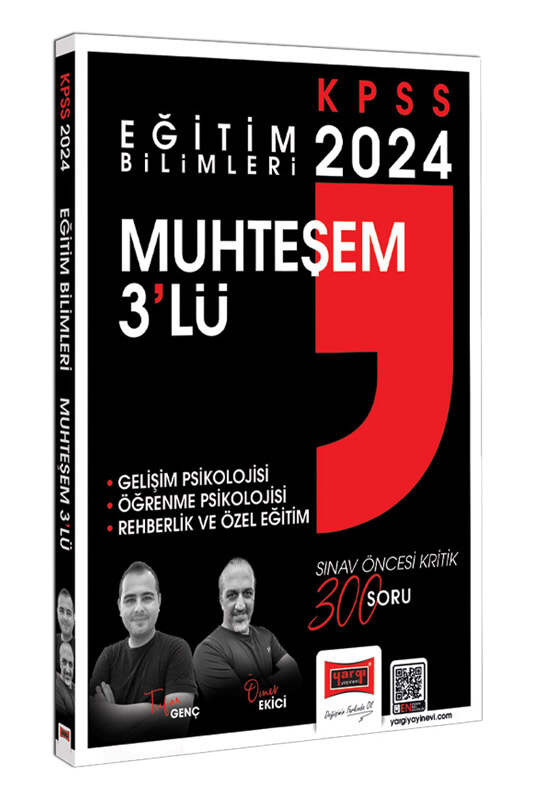 Yargı Yayınları 2024 Eğitim Bilimleri Muhteşem 3lü Gelişim Psikolojisi - Öğrenme Psikolojisi - Rehberlik ve Özel Eğitim Çözümlü Soru Bankası