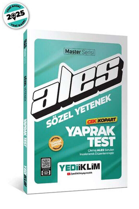 Yediiklim Yayınları 2025 ALES Sözel Yetenek Çek Kopart Yaprak Test Yediiklim Yayınları 2025 ALES Sözel Yetenek Çek Kopart Yaprak Test