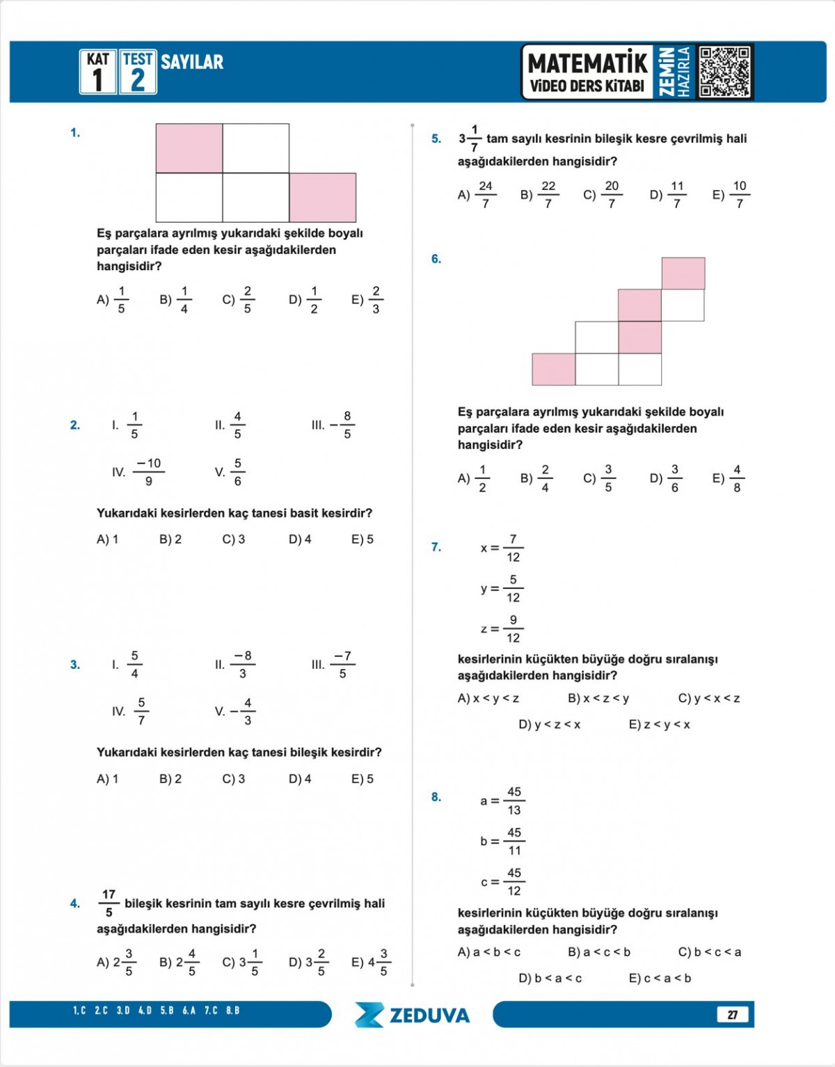Zeduva Yayınları SML Matematik 12 Günde Zemin Hazırla Matematik Video Ders Kitabı