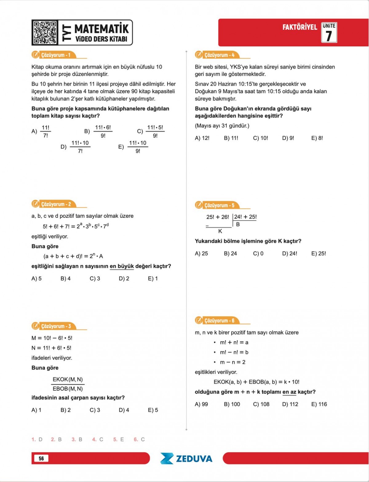 Zeduva Yayınları SML Matematik TYT Matematik 1 Kitap 3 Kamp Video Ders Kitabı