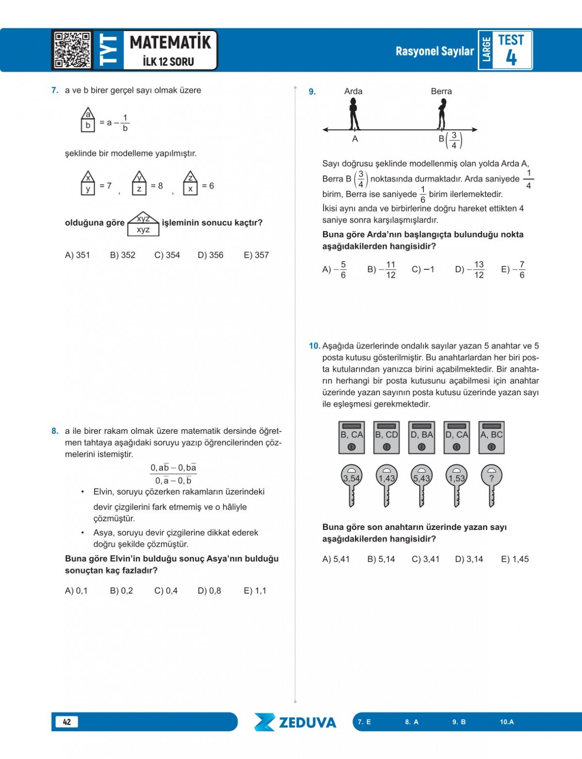 Zeduva Yayınları SML Matematik TYT Matematik İlk 12 Soru Bankası