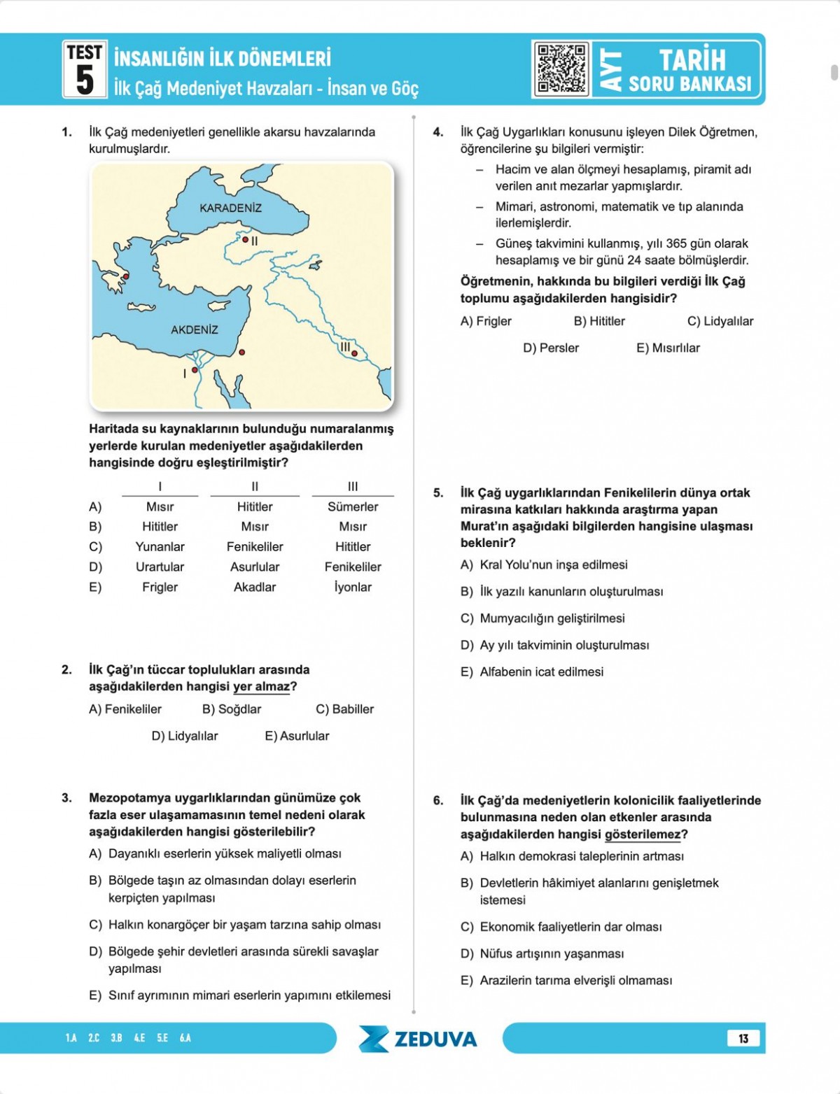 Zeduva Yayınları Soner Ardıç AYT Tarih 1 Kitap 3 Kamp Soru Bankası